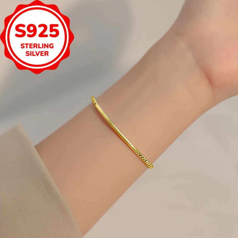 Women's S925 Silver Round Bead Bracelet, Unique Design